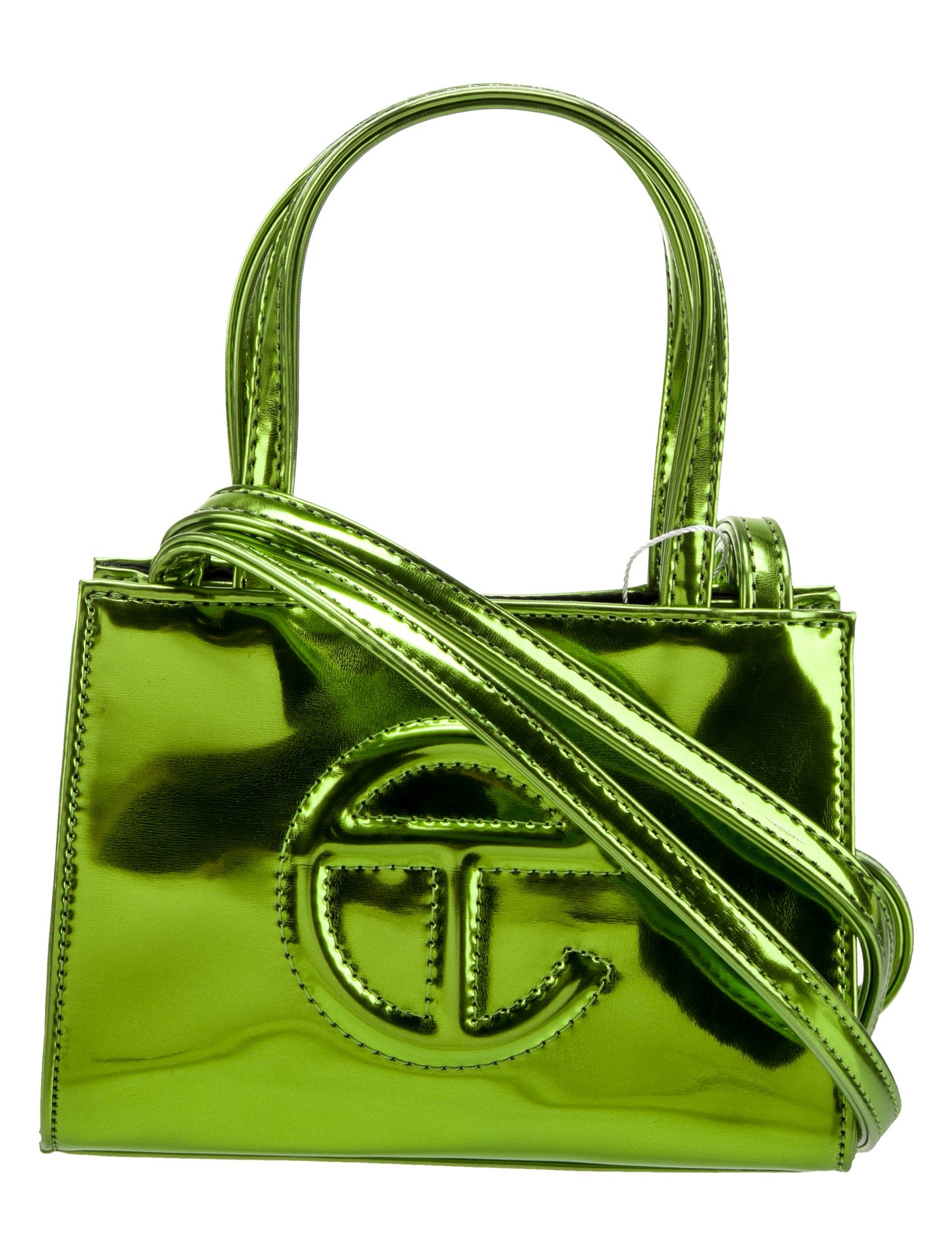 Telfar Vegan Patent Leather Small Gemerald Shopping Bag Small